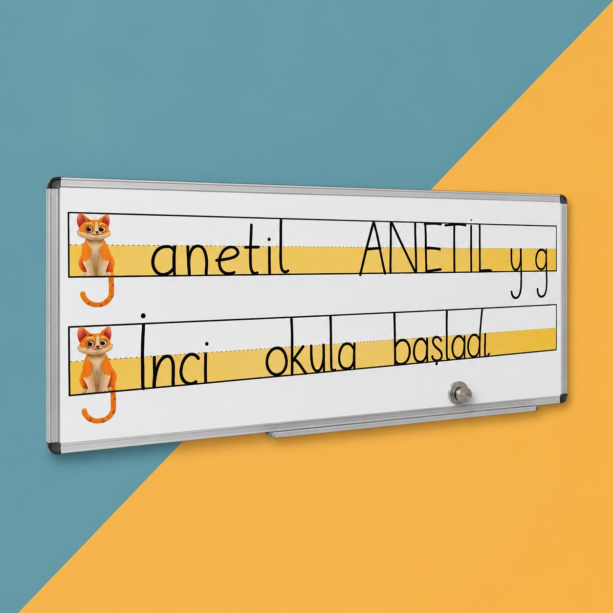 Kılavuz Çizgili Tahta Magneti